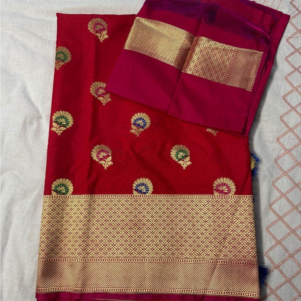 Red Silk Saree brand new